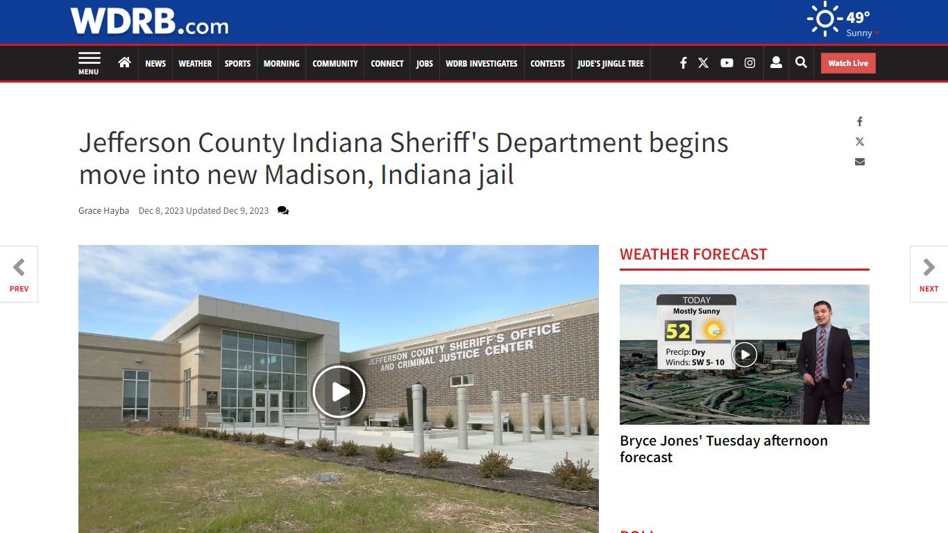 Jefferson County Indiana Sheriff's Department begins move into new ...
