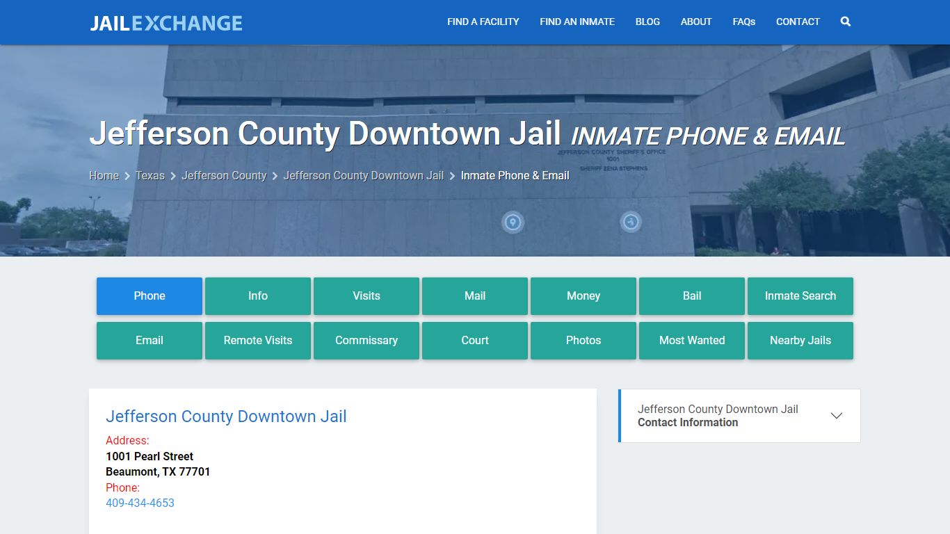 Jefferson County Downtown Jail Inmate Phone & Email